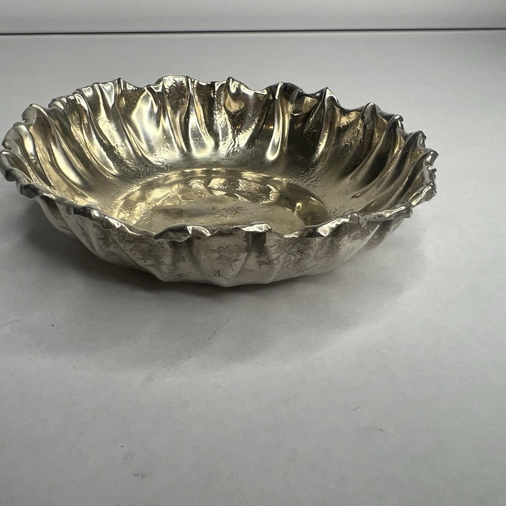 Gorham Sterling Silver‎ Trompe L' Oeil Bowl 530 Late 1800s Poppy Hand Hammered